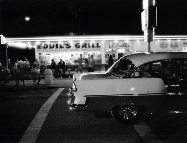 Eddies Grill by Bob Soltys. Shot on ILFORD Delta 3200 black and white film